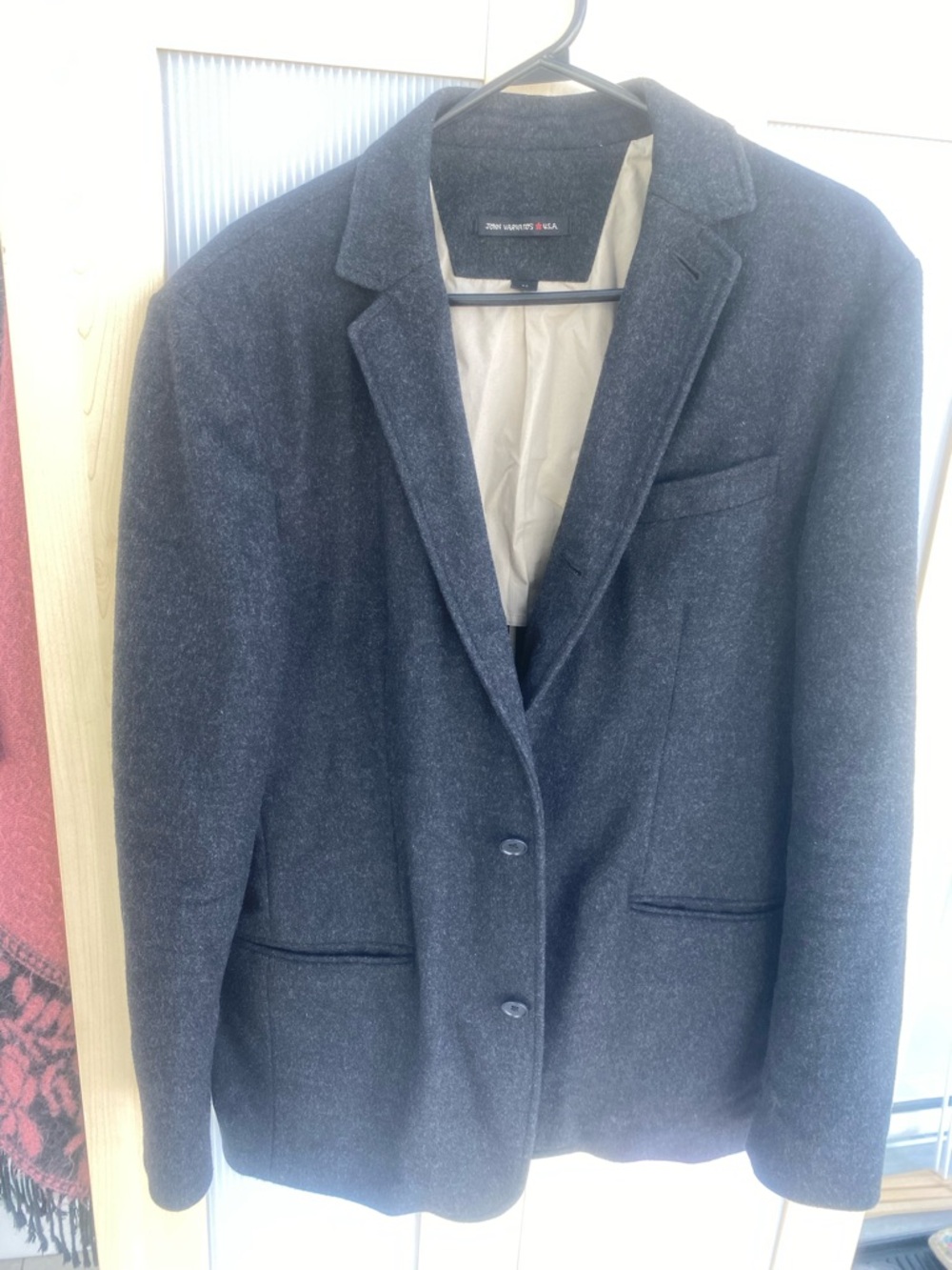 John Varvatos Men's Charcoal Wool Blend Blazer Jacket